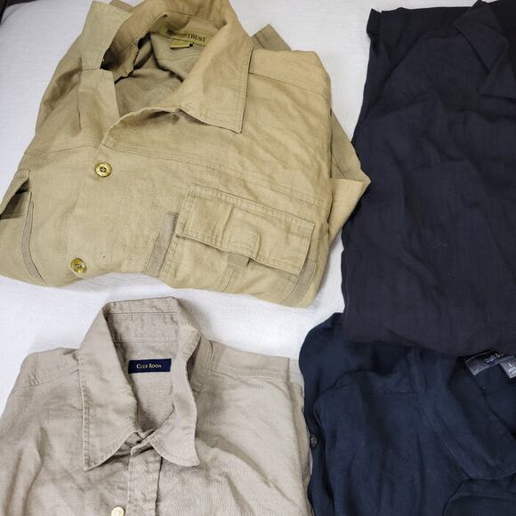 Vintage Hawaiian Shirt Mens Sz Large Lot of 6 Rayon Linen Silk NWT Y2k Summer - Picture 9 of 14